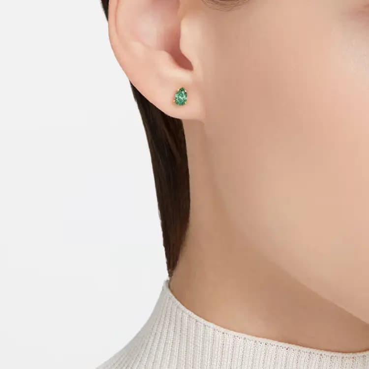 Swarovski Stilla Pear-Cut Sırğa Qadın Yaşıl 4