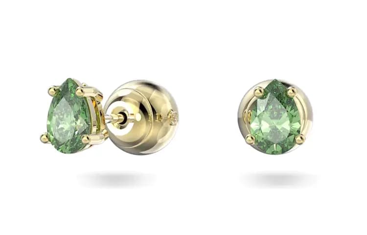 Swarovski Stilla Pear-Cut Sırğa Qadın Yaşıl 2