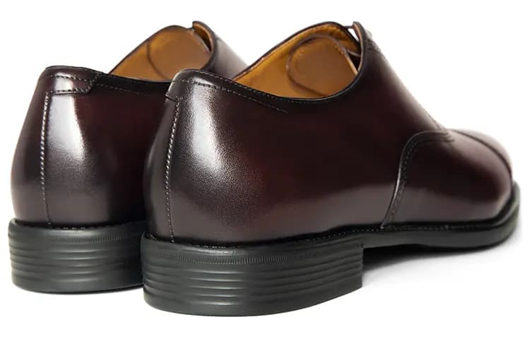 THOM WILLS Business Commute Versatile Calfskin Oxford Shoes Dress Shoes Men's Dark Coffee Rubbing Color 5