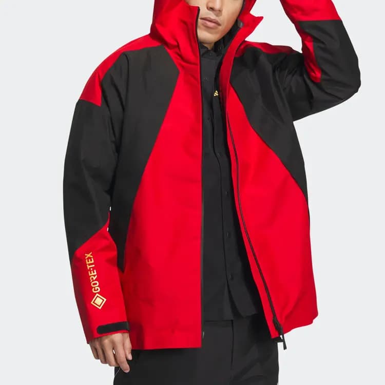 Adidas Outdoor Hiking Water Resistant Windproof Breathable Wear Resistant Windbreaker Jacket Unisex Red 5