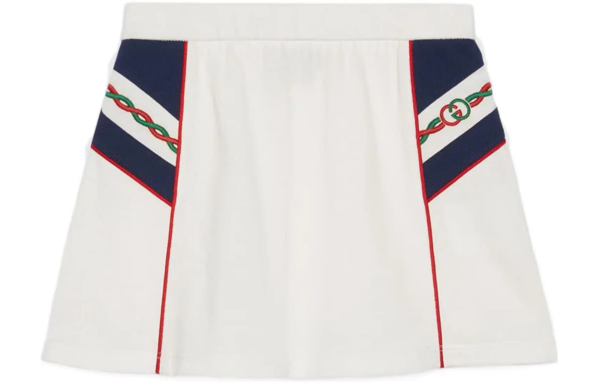 GUCCI SS23 Qrafik Naxışlı Ətək Qız Uşaq Ağ