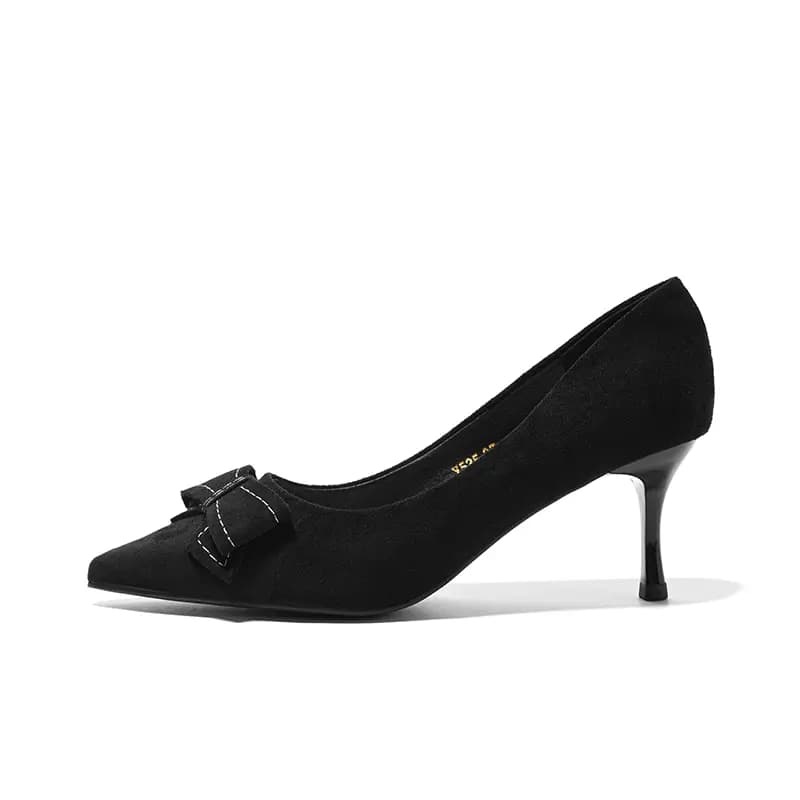 ZHR Elegant Style Fashion Commute Velvet Bow Stiletto Heels 7cm Women's
