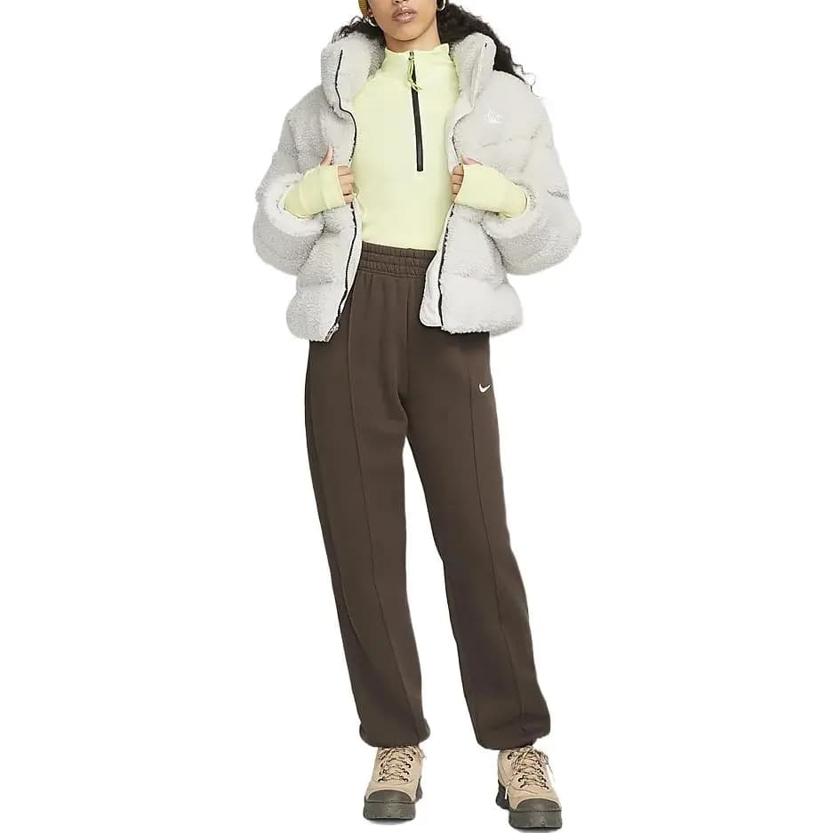 Nike Velvet Jackets Women's Gray White 4