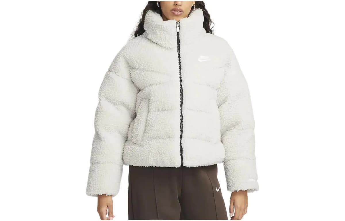 Nike Velvet Jackets Women's Gray White