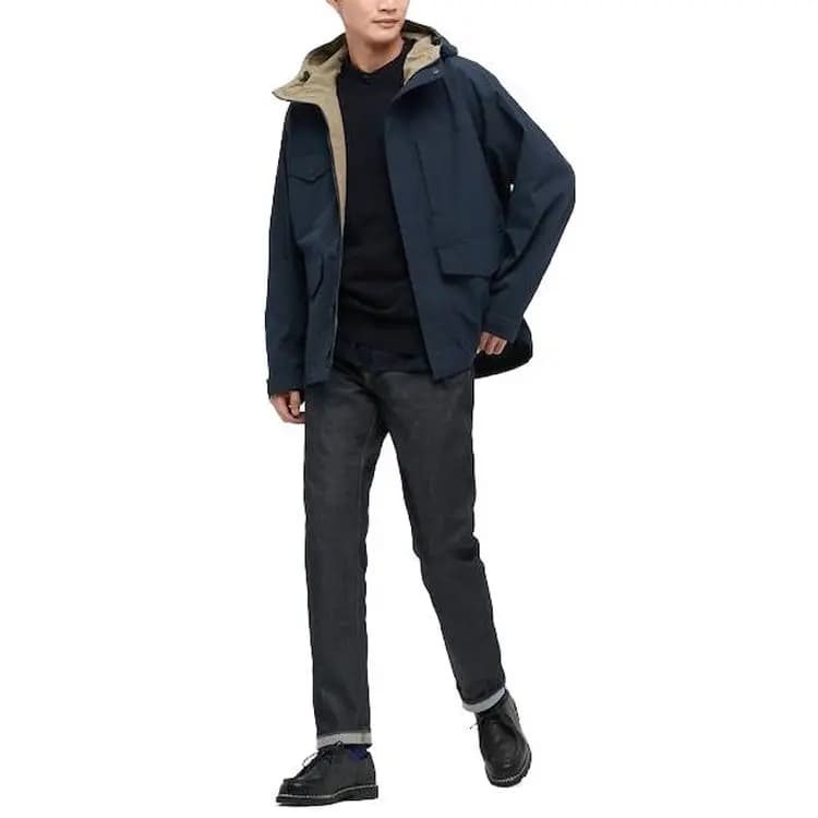 UNIQLO Windbreaker Jackets Unisex Navy Blue 2