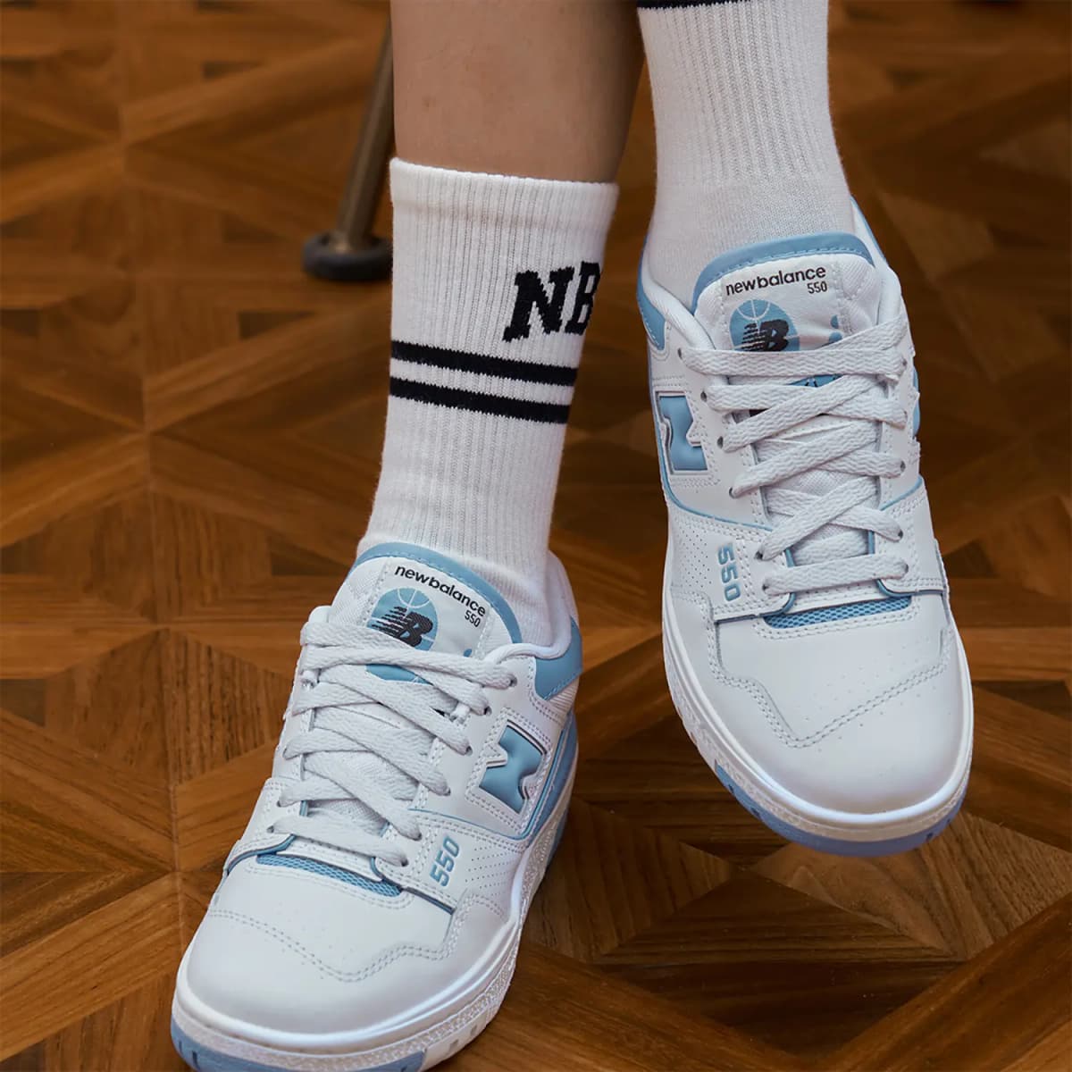 New Balance 550 Unc White Dusk Blue Women's 10