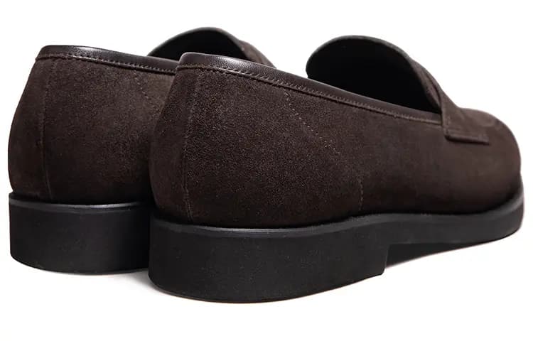 THOM WILLS British Business Suede Slip on Casual Shoes Men's Dark Coffee 4