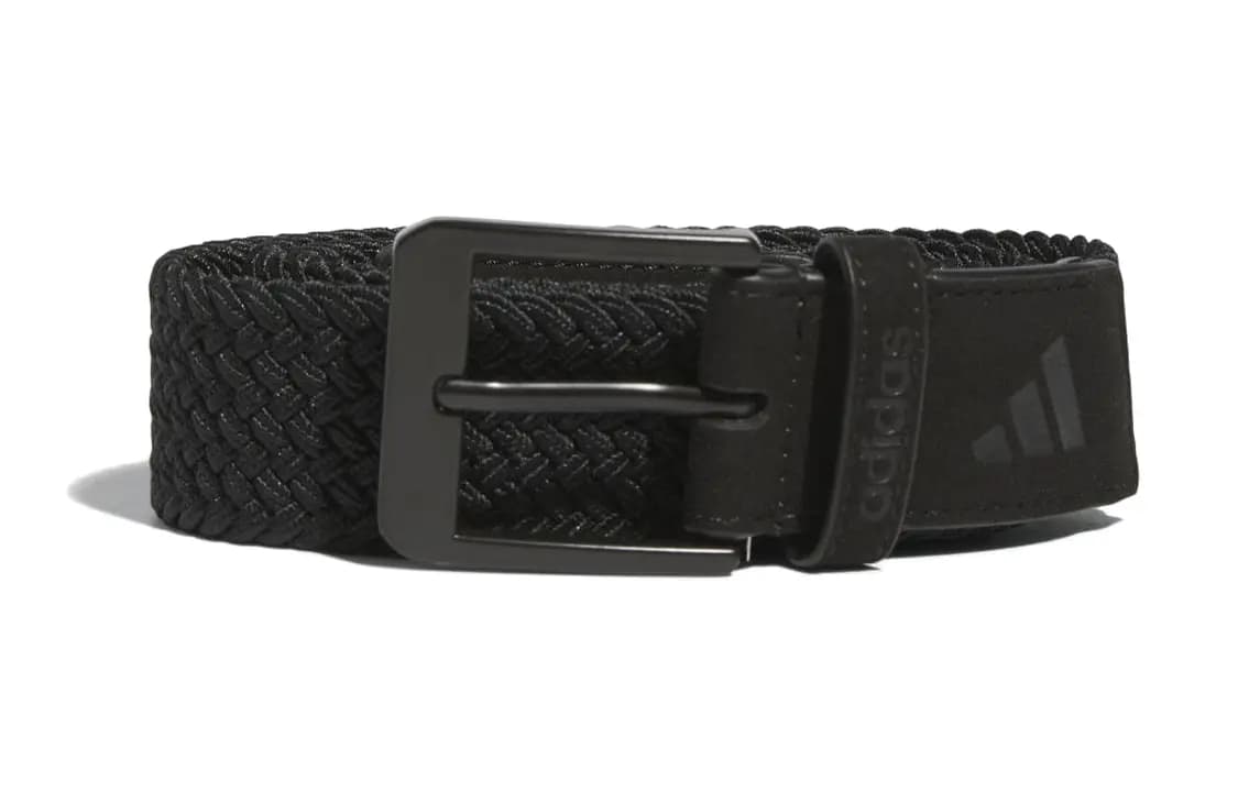 adidas Braided Stretch Belt Golf Sports Belt Men's Black Width 3.8cm