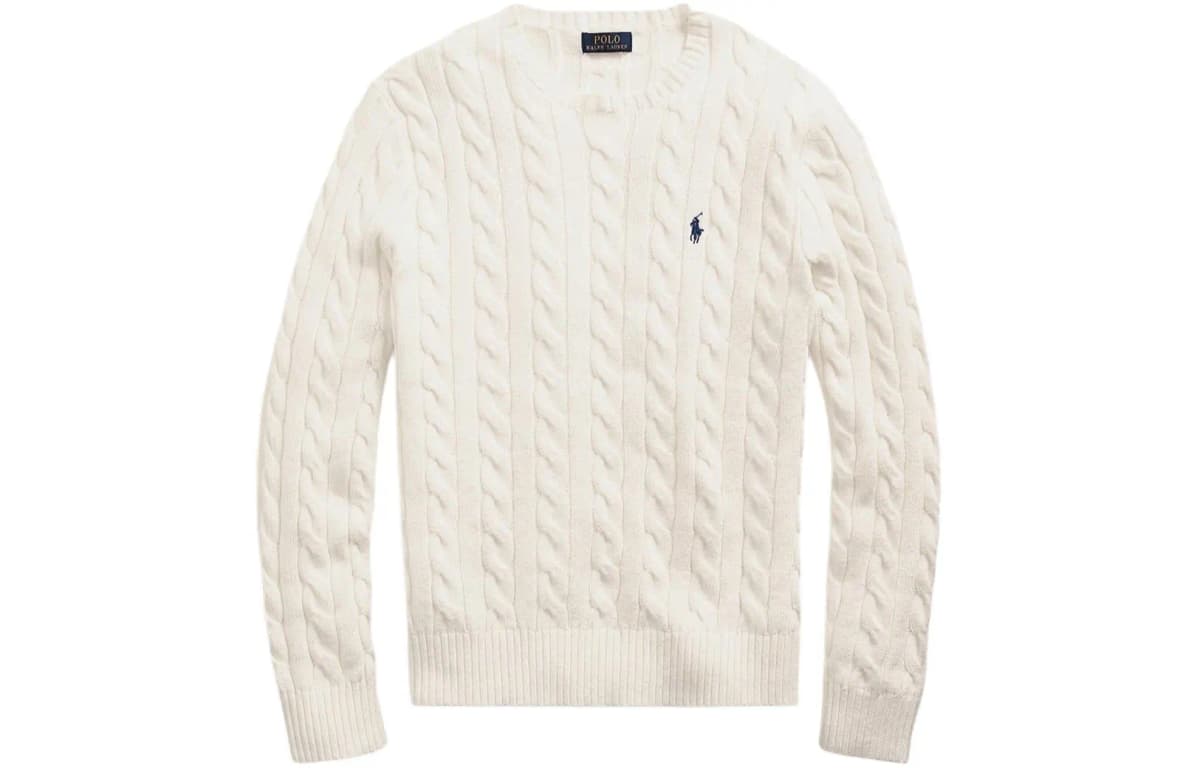 Polo Ralph Lauren SS22 Kişi Bej Rəngli Kabel Toxunuşlu Sviter