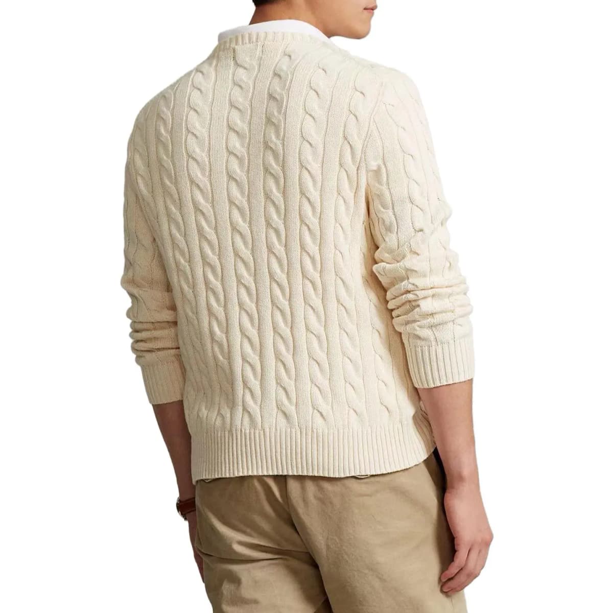 Polo Ralph Lauren SS22 Kişi Bej Rəngli Kabel Toxunuşlu Sviter 4