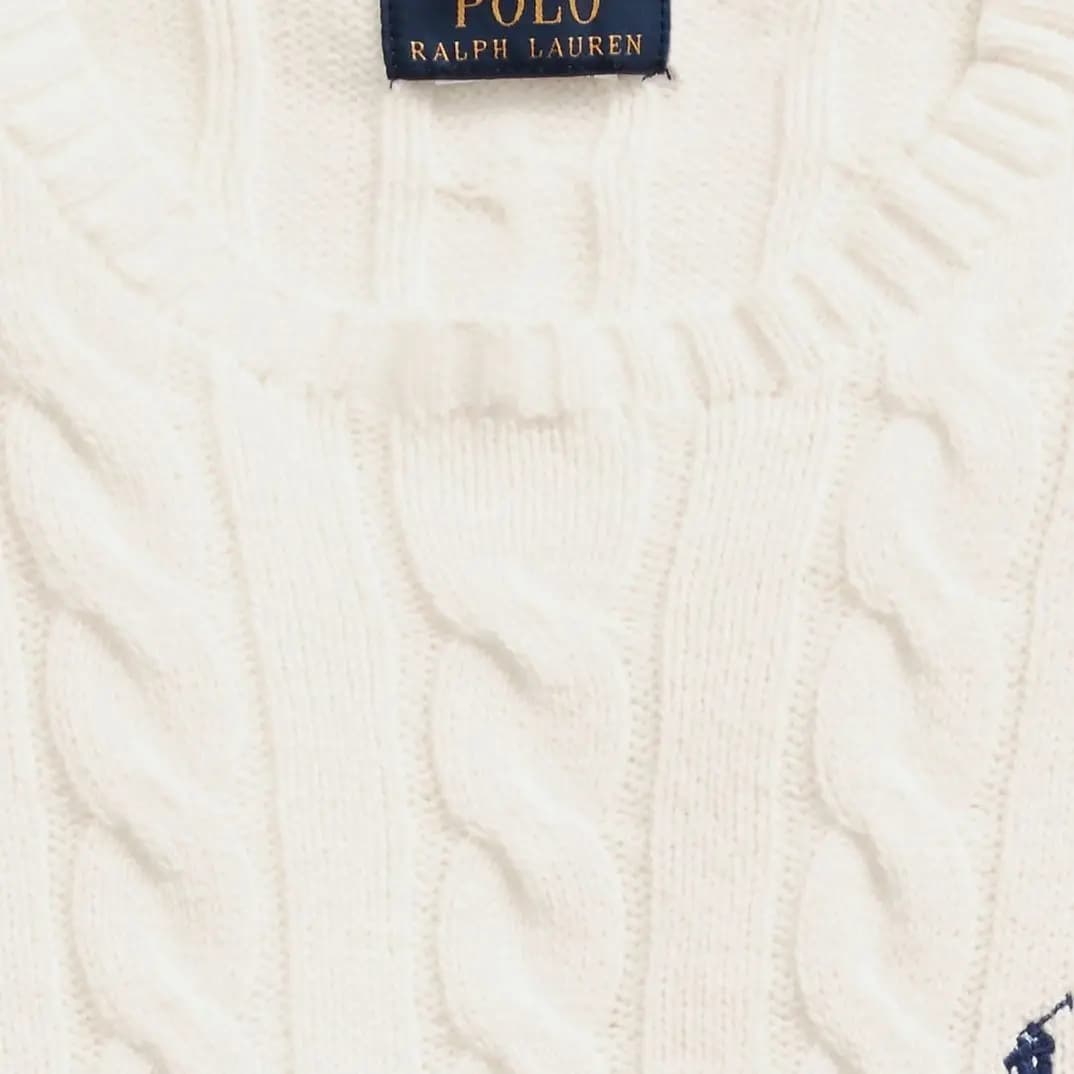 Polo Ralph Lauren SS22 Kişi Bej Rəngli Kabel Toxunuşlu Sviter 8