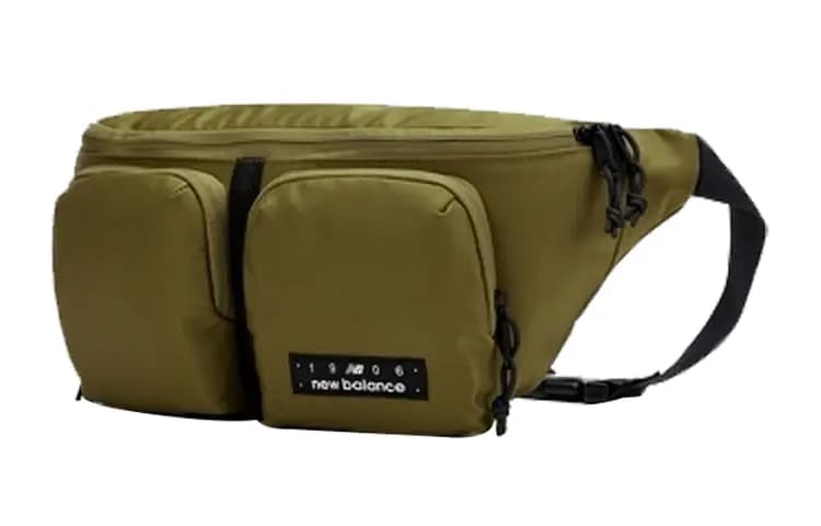 New Balance Fabric One Shoulder Crossbody Fanny Pack Regular Unisex Khaki Green 2