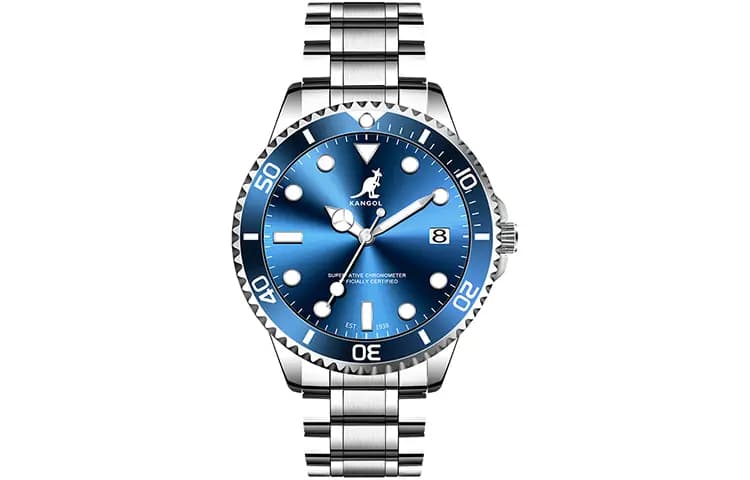 KANGOL Voyager Collection Men's Watch Stainless Steel Quartz Movement Metal Strap Watch Men's Watches Green Dial 17