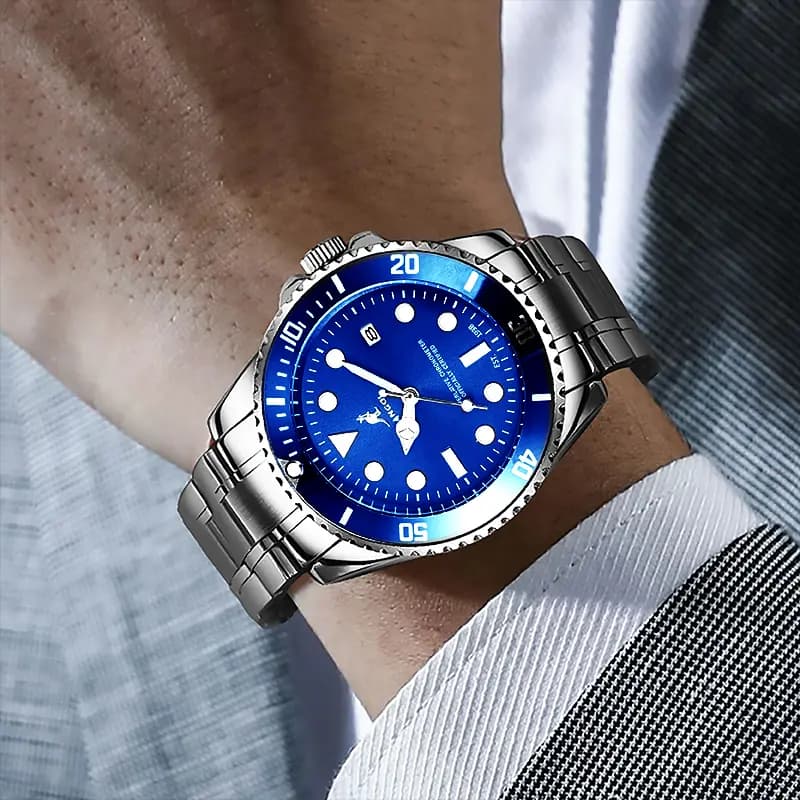 KANGOL Voyager Collection Men's Watch Stainless Steel Quartz Movement Metal Strap Watch Men's Watches Green Dial 24