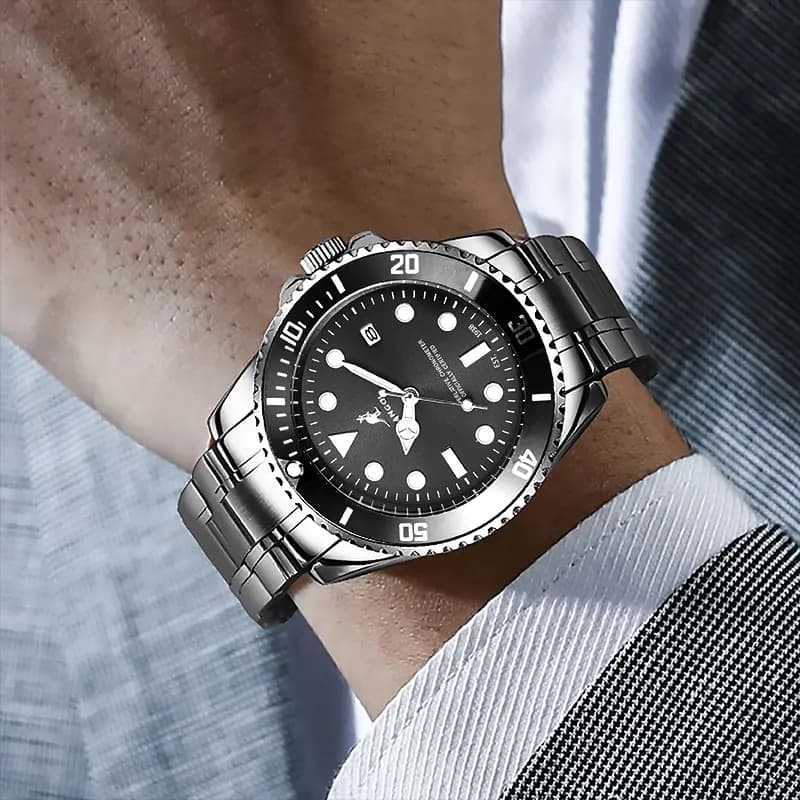 KANGOL Voyager Collection Men's Watch Stainless Steel Quartz Movement Metal Strap Watch Men's Watches Green Dial 16