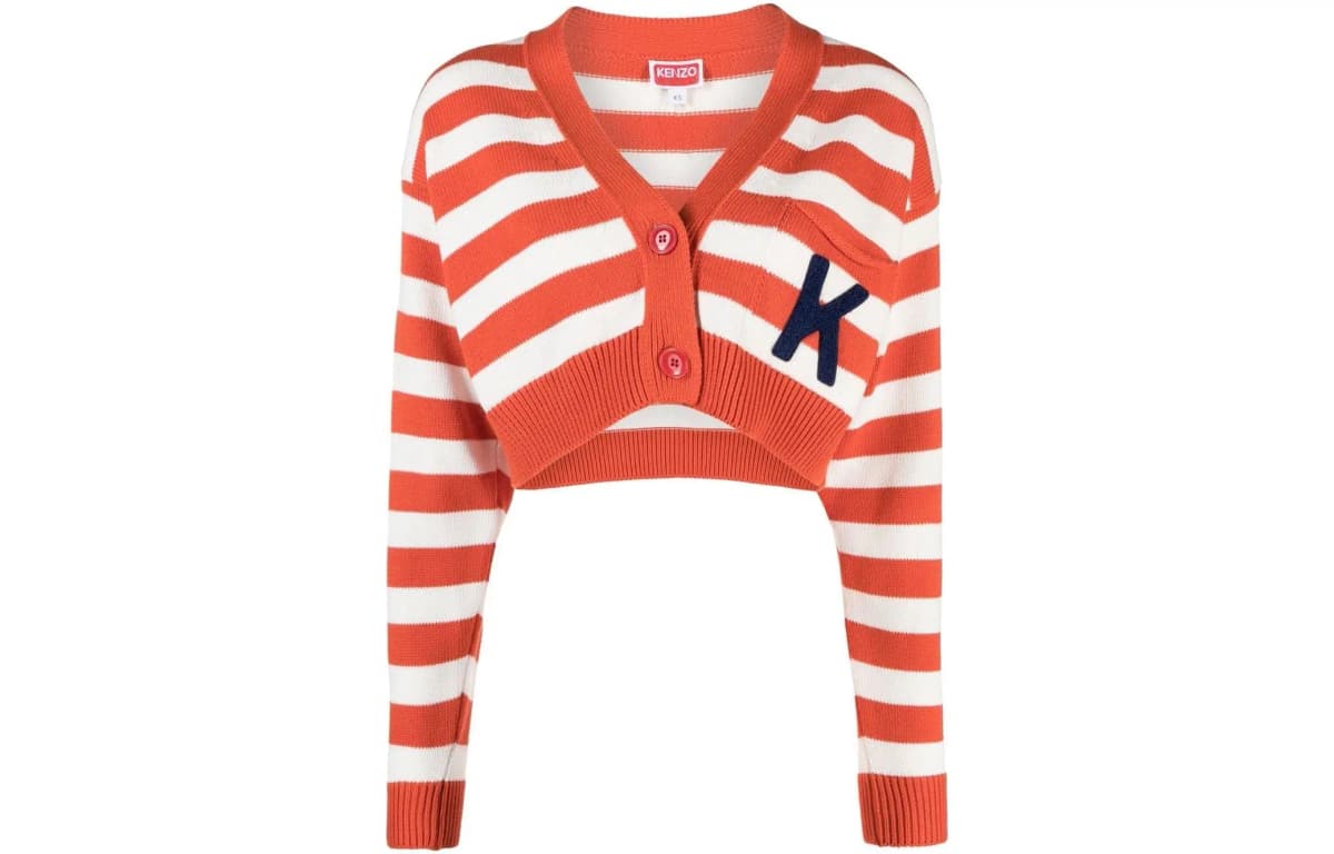 KENZO Striped Cropped Cardigan