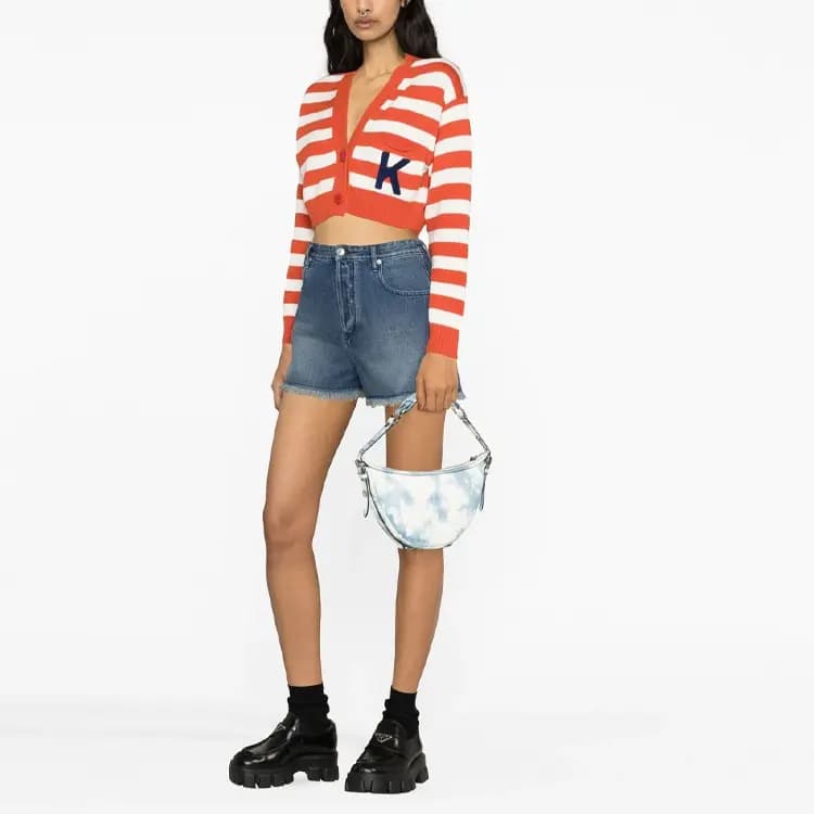 KENZO Striped Cropped Cardigan 4