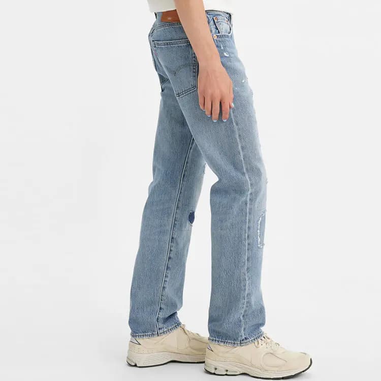 Levis 150th Anniversary Edition 501 Series Global Limited Edition Classic Straight Distressed Design Jeans Men's Blue Gift Recommendation 5