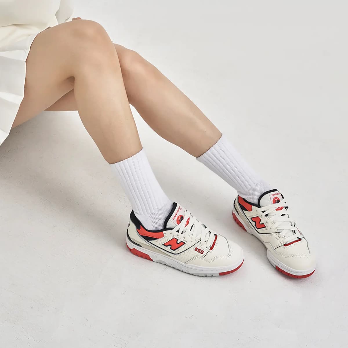 New Balance 550 Sea Salt True Red 8