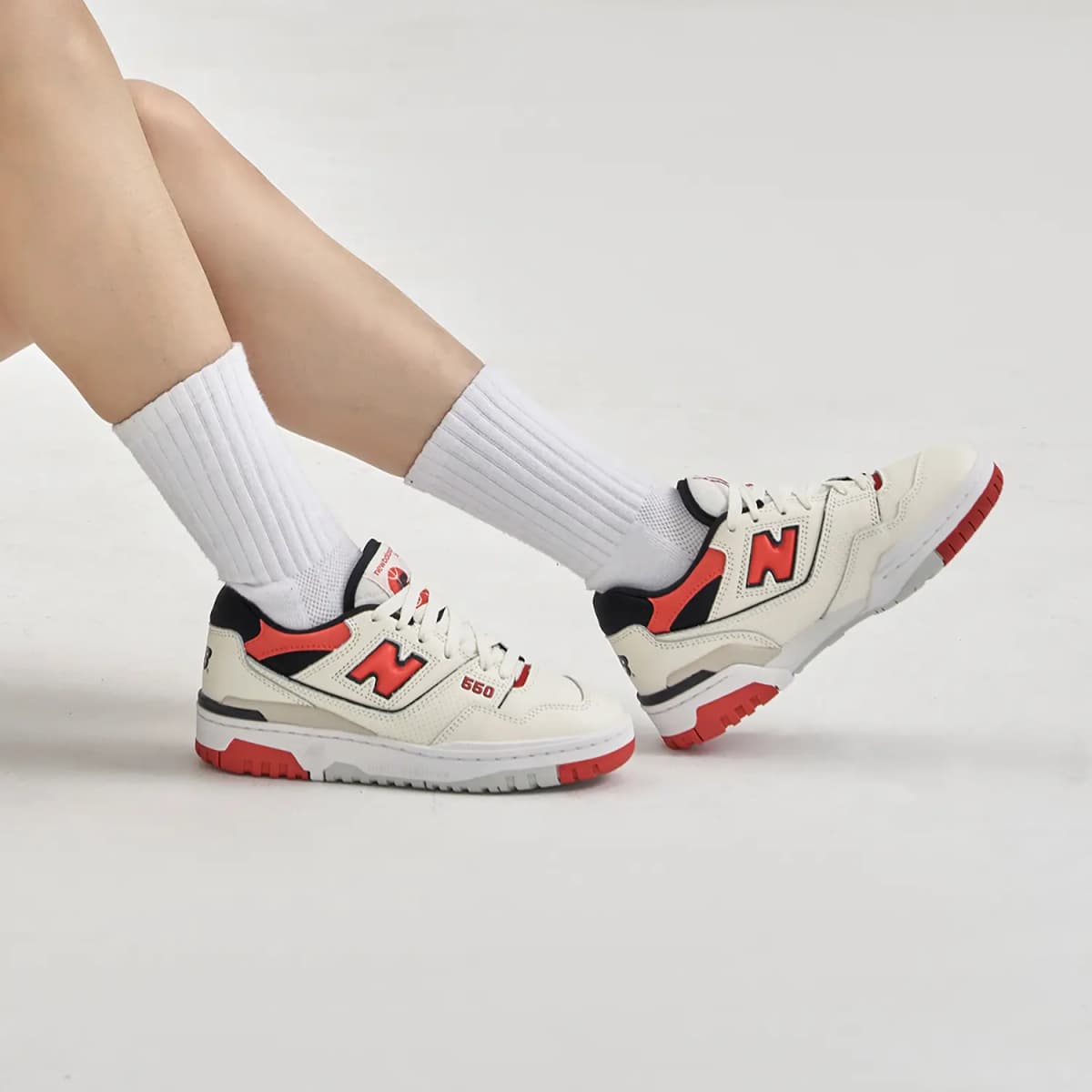 New Balance 550 Sea Salt True Red 9