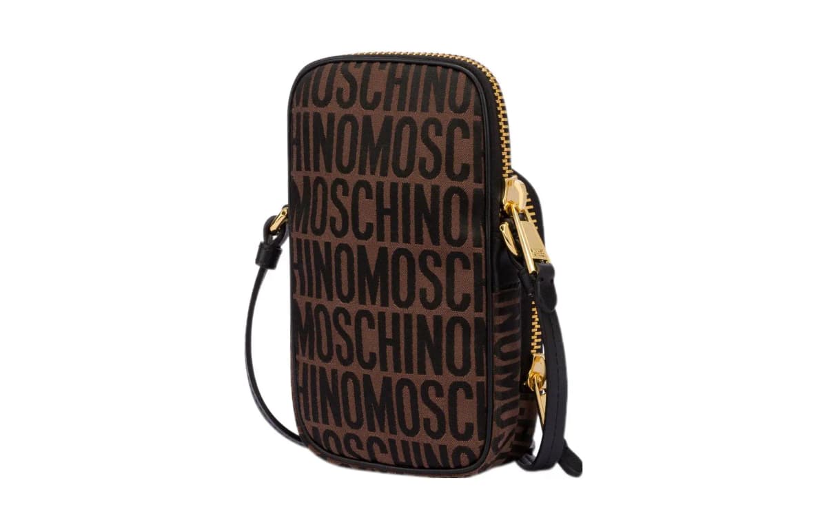 MOSCHINO Crossbody Telefon Çantası Kişi Qəhvəyi/Qara 2