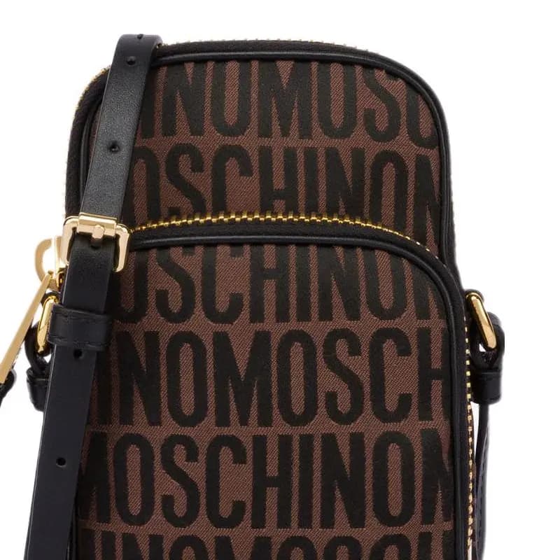 MOSCHINO Crossbody Telefon Çantası Kişi Qəhvəyi/Qara 5