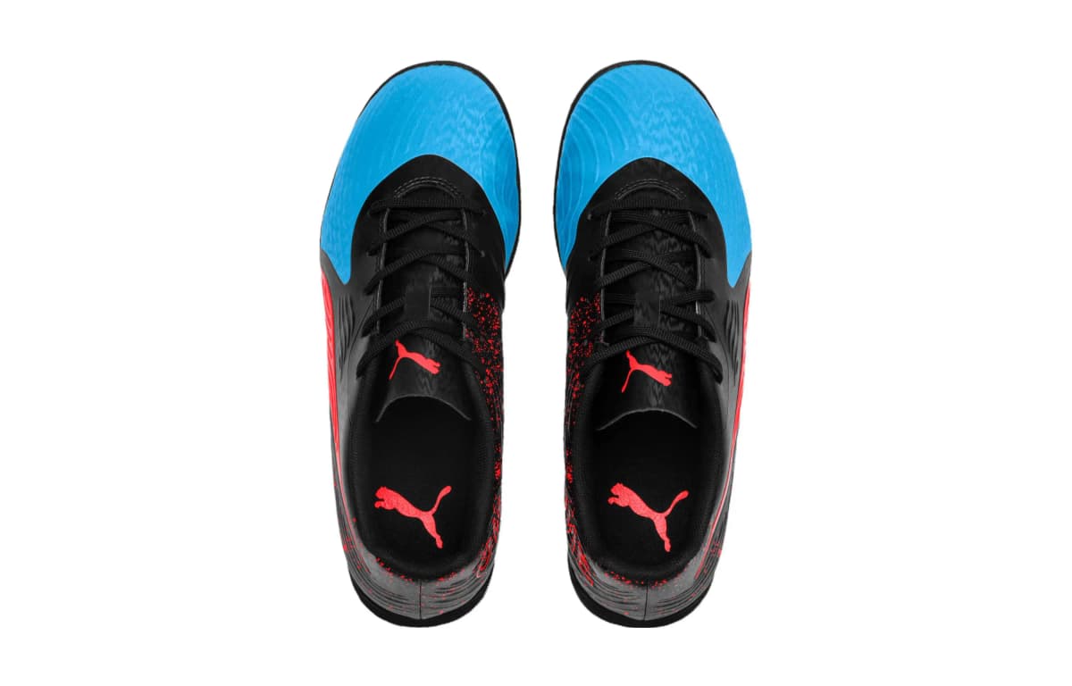PUMA Kids' Soccer Shoes Blue/Black/Red 4
