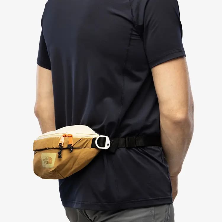 THE NORTH FACE 2.3L Fanny Pack Outdoor Bag Recycled Nylon Brown Unisex 5