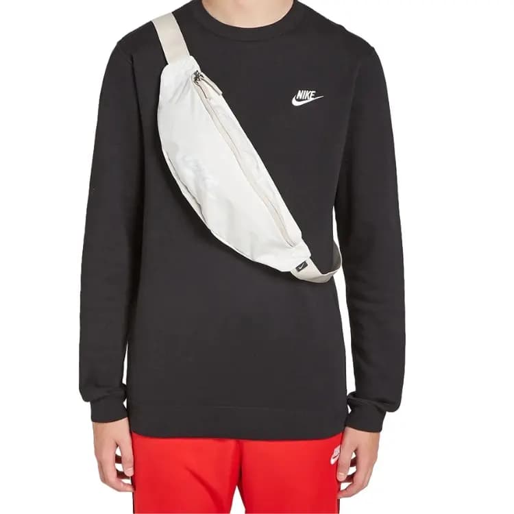 Nike Polyester One Shoulder Crossbody Bag Sling Bag Fanny Pack Regular Unisex Gray White 5