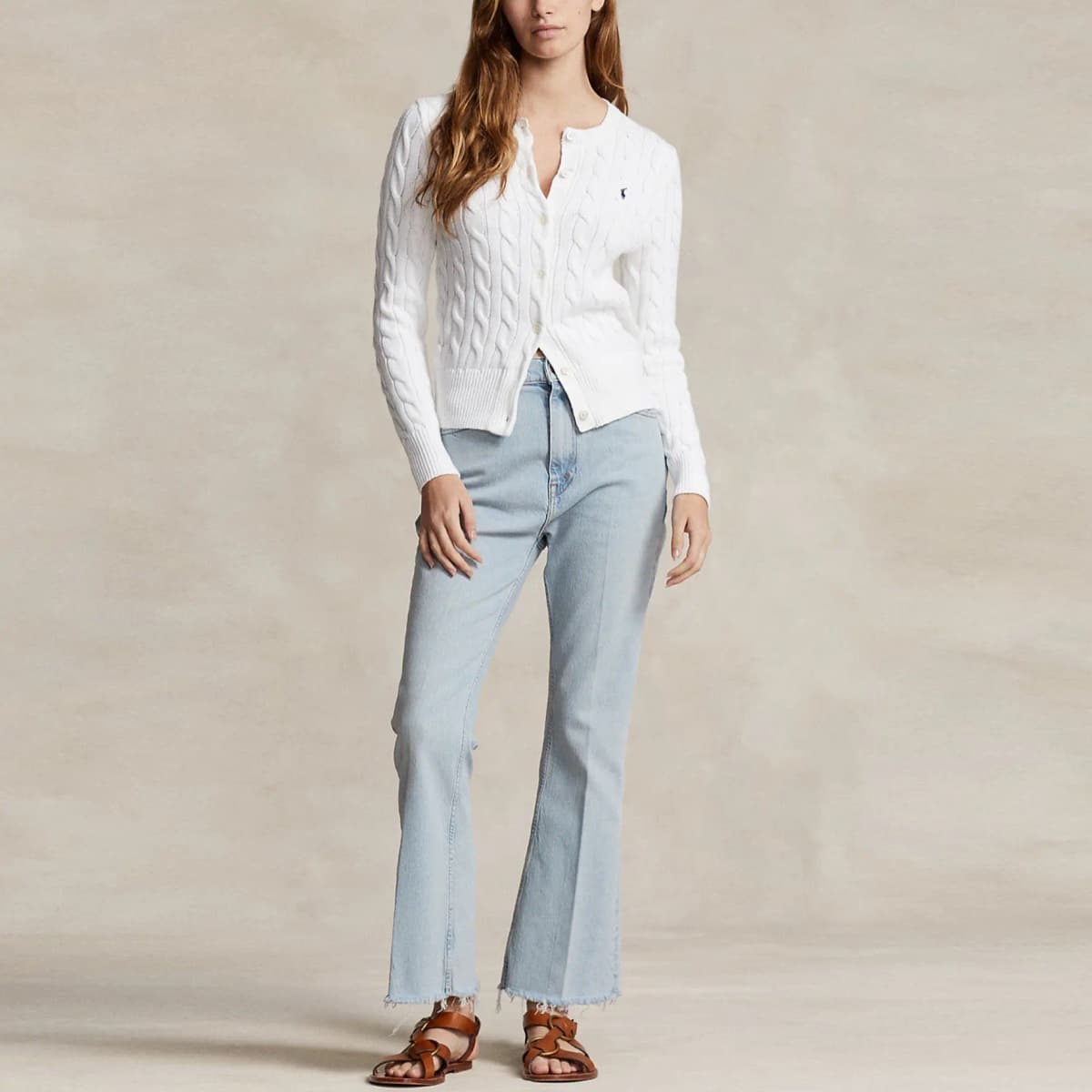 Polo Ralph Lauren SS23 Qadın Sviteri Ağ 3