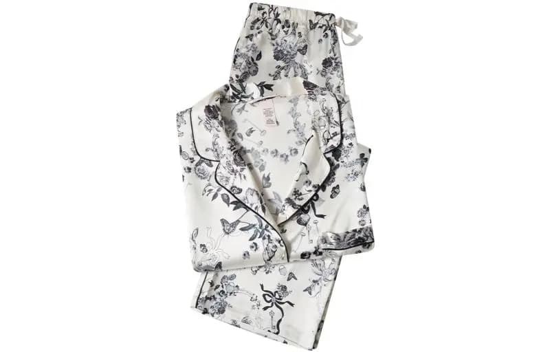 Victoria's Secret Qadın Satin Pijama Dəsti Ağ