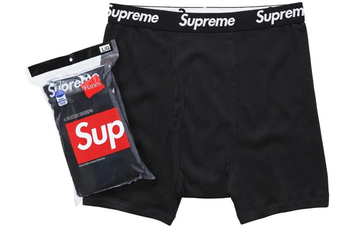 Supreme X Hanes Boxer Briefs 4 Pack 'Black'