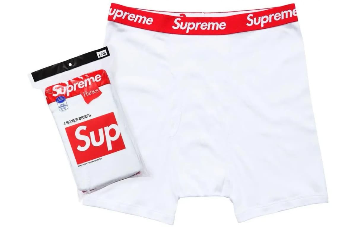 Supreme X Hanes Boxer Briefs 4-lü Dəst Qara 2