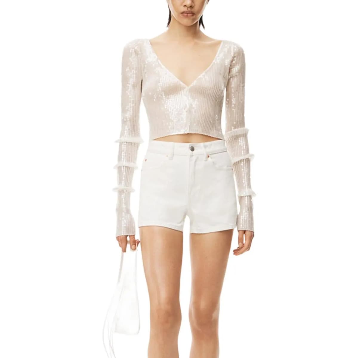 Alexander Wang Denim Qadın Şortu Ağ 2