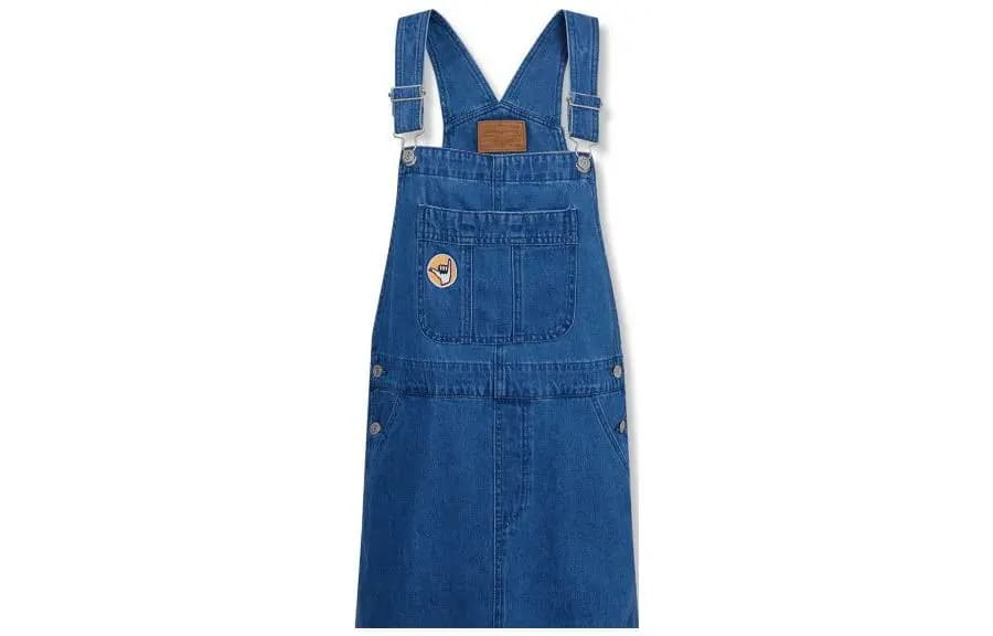 Levi's Solid Color Loose Denim Overall Skirt Blue 2