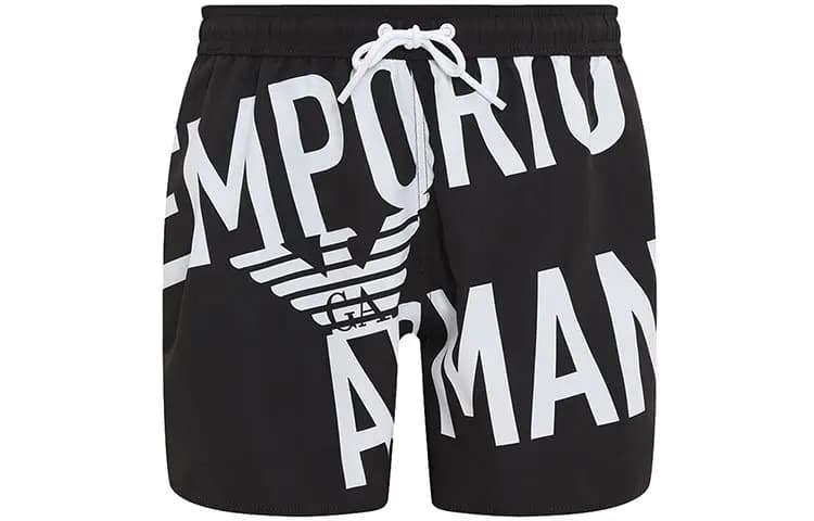 EMPORIO ARMANI SS23 Kişi Çimərlik Şortu Qara