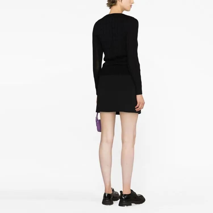 Polo Ralph Lauren SS23 V-Yaxa Qadın Sviteri Qara 4