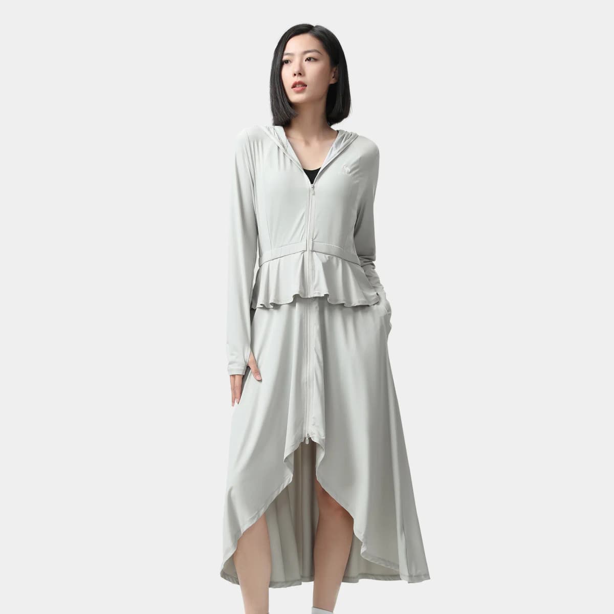 CAMEL Shadow Series Solid Color Casual Detachable Waist Breathable Mesh Long Hooded Original Yarn UPF50+ Sun Protection Jacket Women's 8