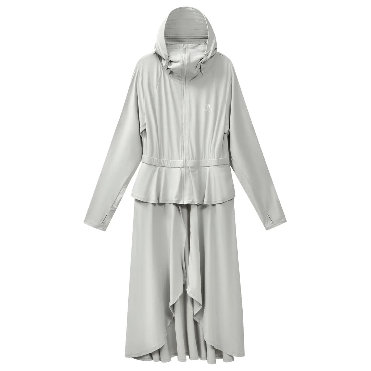 CAMEL Shadow Series Solid Color Casual Detachable Waist Breathable Mesh Long Hooded Original Yarn UPF50+ Sun Protection Jacket Women's 6
