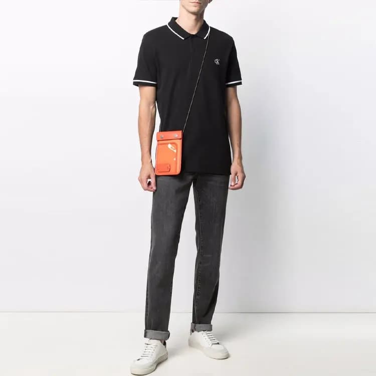 CALVIN KLEIN Kişi Polo Köynəyi Qara 2