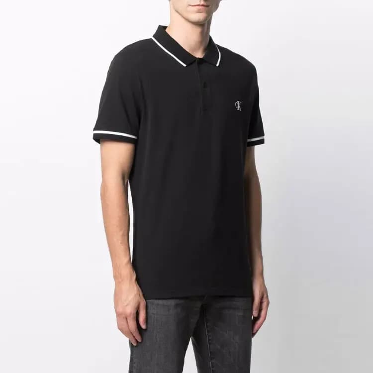 CALVIN KLEIN Kişi Polo Köynəyi Qara 4