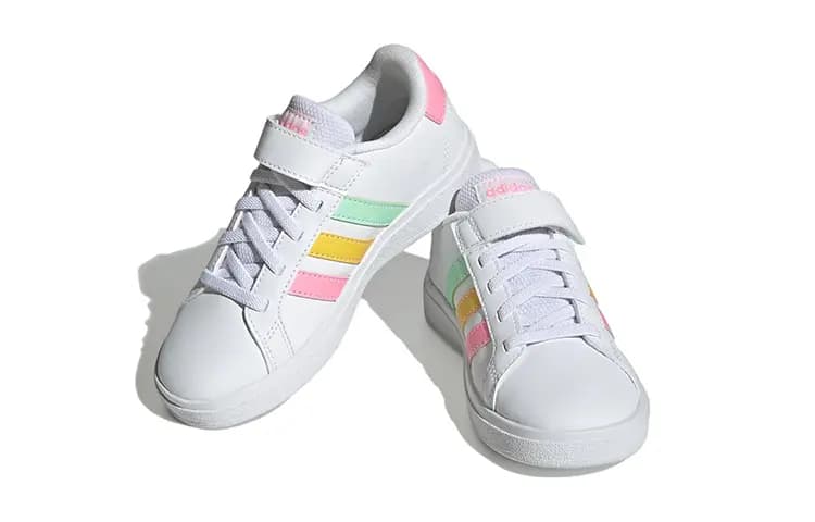 Adidas Grand Court 2.0 Little Kid 'White Multi-Color' 3