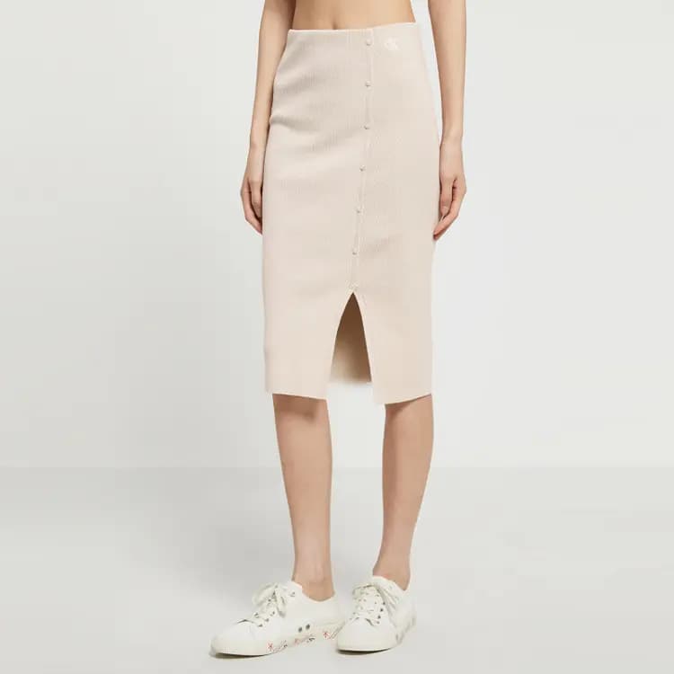 CK/Calvin Klein Örme Qadın Uzun Ətəyi Bej 6