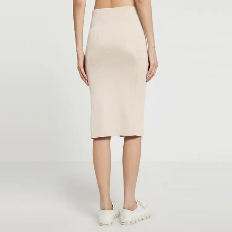 CK/Calvin Klein Örme Qadın Uzun Ətəyi Bej 5