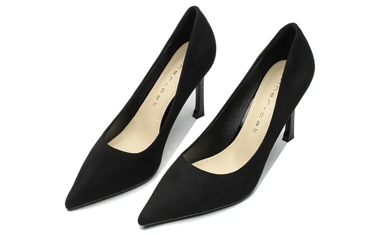Ainer-Cat Leather Suede Pointed Toe Stiletto Heels 8cm Women's 3