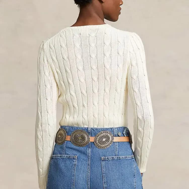 Polo Ralph Lauren SS23 Qadın Sviter Krem 3