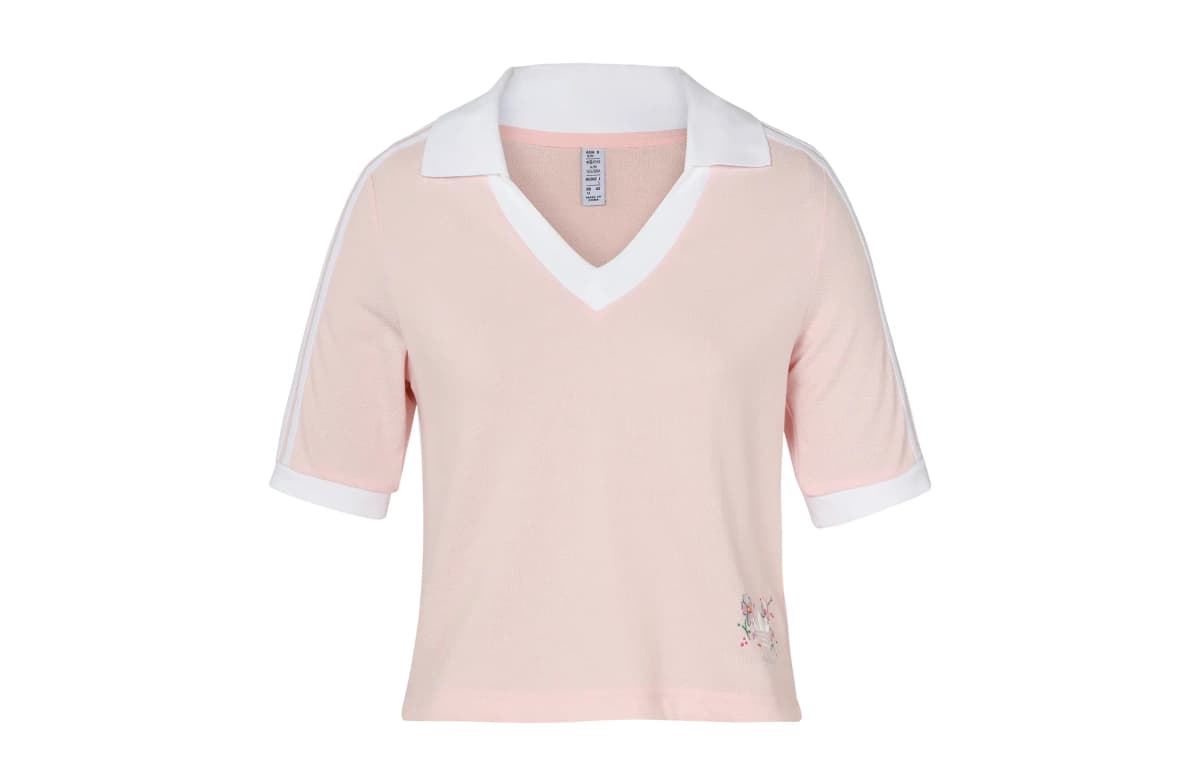 adidas originals Logo Embroidered V-Neck Cropped Top 3