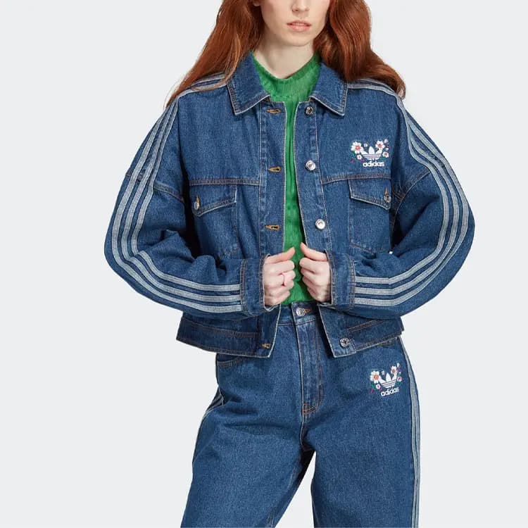 adidas originals Loqo İşləməli Denim Pencək 2