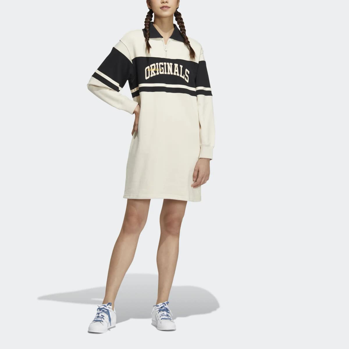 Adidas Originals Long-Sleeved Dresses Women's White 2