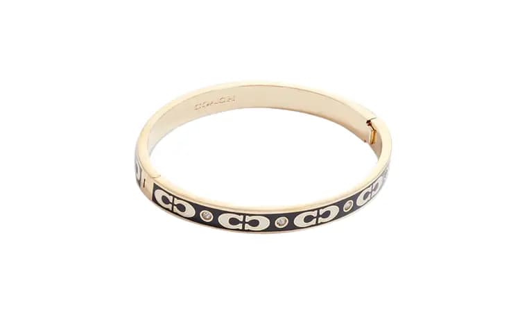 COACH Signature Enamel Qadın Qolbağı Qızılı/Qara